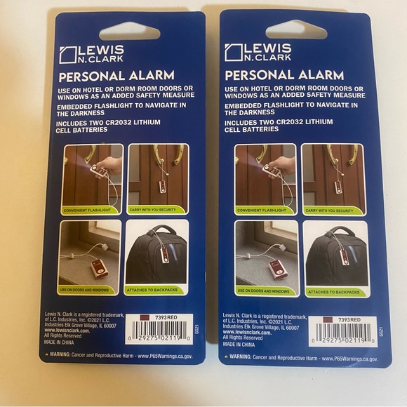 Lewis N Clark Personal Travel Alarm Set of 2 - Picture 2 of 2